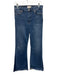 Frame Size 28 Blue Cotton Blend Zip & Button Whiskering Flare Faded Jeans Blue / 28