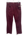 Mother Size 28 Burgundy Cotton Blend Button Fly Ankle Cuff High Rise Jeans Burgundy / 28