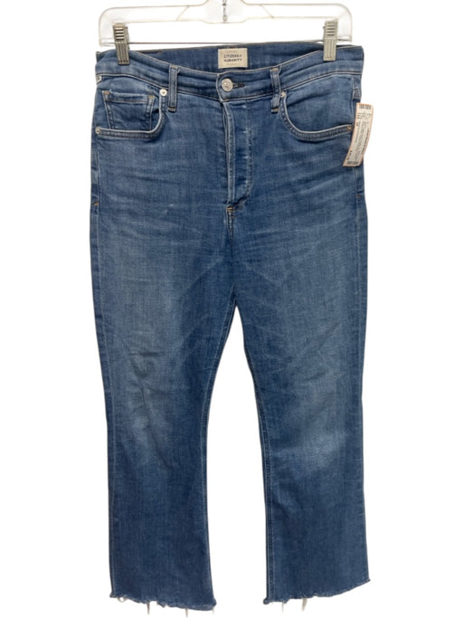 Citizens of Humanity Size 28 Blue Cotton Blend Button Fly Cropped Faded Jeans Blue / 28