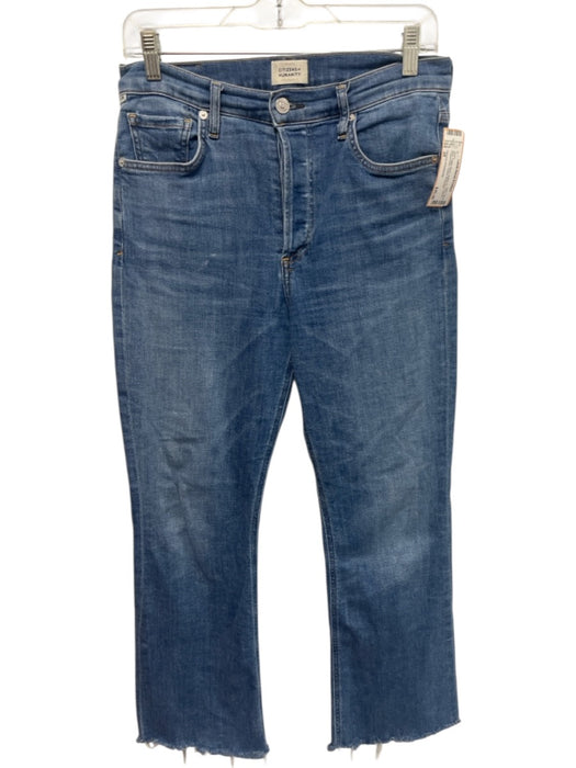 Citizens of Humanity Size 28 Blue Cotton Blend Button Fly Cropped Faded Jeans Blue / 28