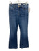 Frame Size 28 Blue Cotton Blend Zip & Button Whiskering Flare Faded Jeans Blue / 28