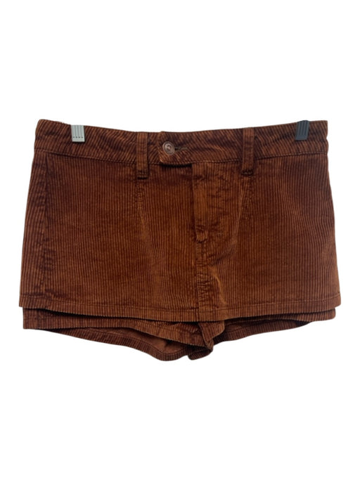 We The Free Brown Cotton Corduroy Zip & Button Skort Skirt Brown
