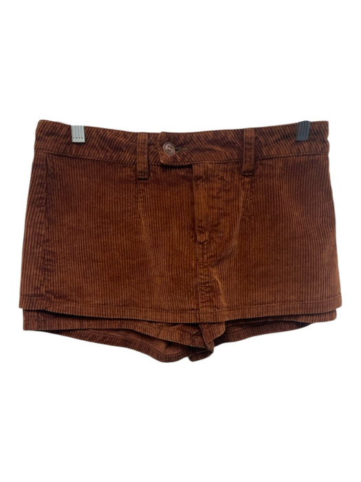 We The Free Brown Cotton Corduroy Zip & Button Skort Skirt Brown