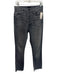 Mother Size 28 Dark Grey Cotton Blend Button Fly Faded Cropped Frayed Hem Jeans Dark Grey / 28