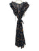Ulla Johnson Size 8 Blue Multi Cotton Blend Maxi Floral Tie Belt V Neck Dress Blue Multi / 8