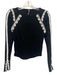 Free People Size XS Black & White Cotton Blend Wide Neck Long Sleeve Top Black & White / XS
