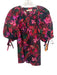 Ulla Johnson Size 10 Pink Multi Cotton Button Front Puff Sleeve Printed Top Pink Multi / 10