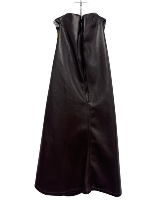 A.L.C. Size 10 Dark Brown Poly Blend Sleeveless Cross Front Zip Back Top Dark Brown / 10