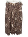Ulla Johnson Size 10 Brown & White Cotton Blend Floral Pleated Skirt Brown & White / 10