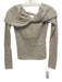 Reformation Size XS Beige Alpaca Blend Twist Front Off Shoulder Long Sleeve Top Beige / XS