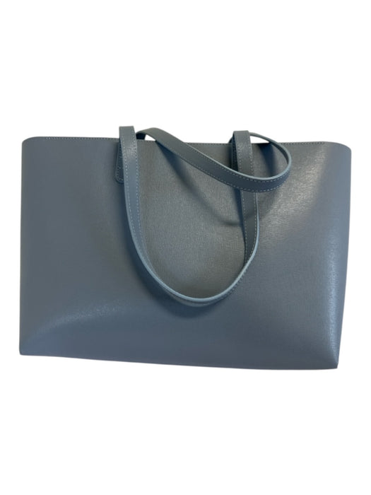 Mansur Gavriel Blue Leather Zip Close Top Handle Saffiano Bag Blue / M