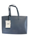 Mansur Gavriel Blue Leather Zip Close Top Handle Saffiano Bag Blue / M