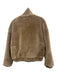 BlankNYC Size M Beige Brown Polyester Zip & Snaps High Neck Fuzzy Jacket Beige Brown / M