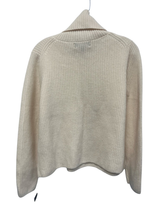 Banana Republic Size M Cream White Cashmere Ribbed Knit Turtleneck Sweater Cream White / M