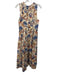 Ulla Johnson Size 10 Orange & Blue Cotton Floral Sleeveless Gathered Twist Dress Orange & Blue / 10