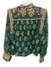Farm Rio Size M Green, Yellow & White Cotton Floral Paisley Lace Trim Top Green, Yellow & White / M