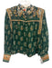 Farm Rio Size M Green, Yellow & White Cotton Floral Paisley Lace Trim Top Green, Yellow & White / M