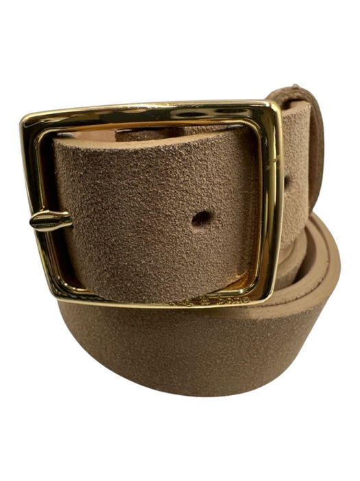 Rag & Bone Beige Leather Suede Gold Tone Buckle Square Buckle Belts Beige / M