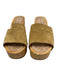 Veronica Beard Shoe Size 7 Yellow Beige Leather Upper Suede Mule Slide Sandals Yellow Beige / 7