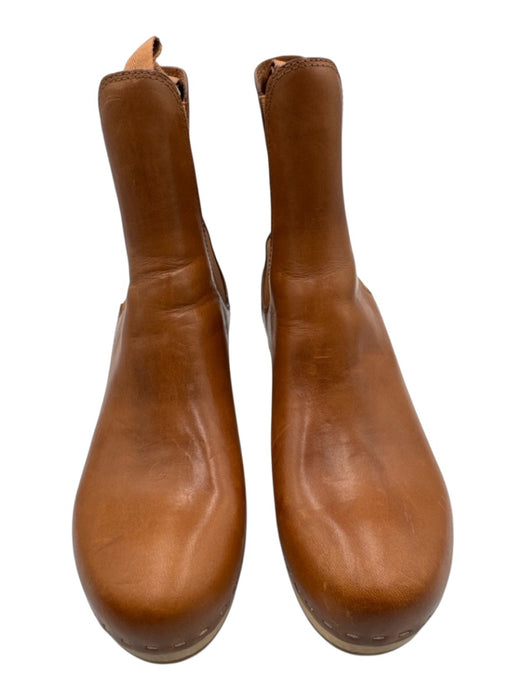 Loeffler Randall Shoe Size 7.5 Tan Brown Leather Upper Wood platform Boots Tan Brown / 7.5