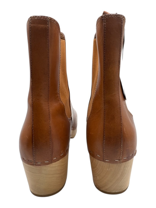 Loeffler Randall Shoe Size 7.5 Tan Brown Leather Upper Wood platform Boots Tan Brown / 7.5