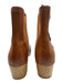 Loeffler Randall Shoe Size 7.5 Tan Brown Leather Upper Wood platform Boots Tan Brown / 7.5