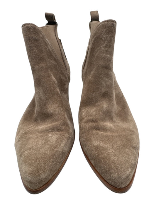 Diane Von Furstenberg Shoe Size 7 Taupe Gray Leather Upper Suede Low Ankle Boots Taupe Gray / 7
