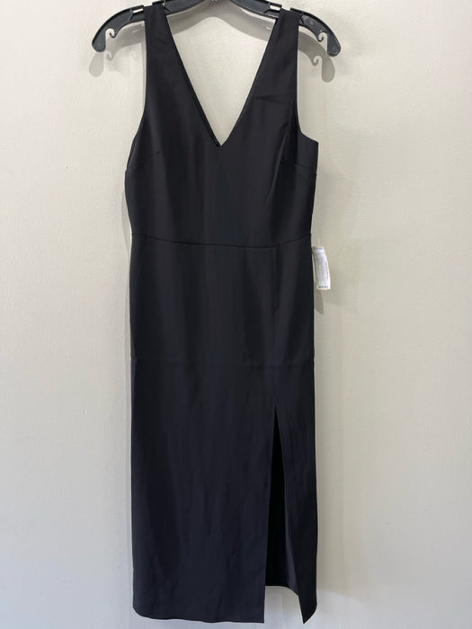 Babaton Size 4 Black Polyester Blend Sleeve Cut Outs Double V Front Slit Dress