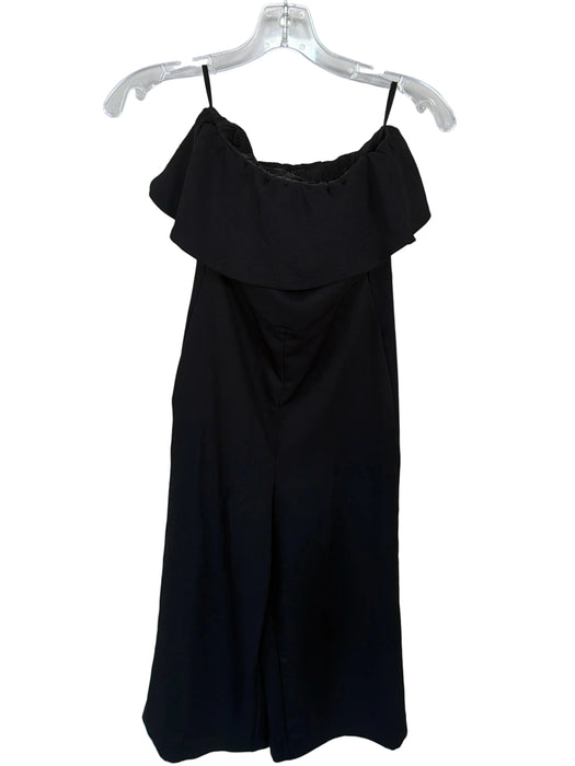 Babaton Size 0 Black Polyester Off Shoulder Ruffles Romper
