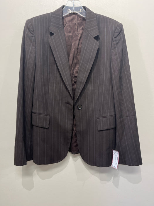 Gucci Size 42 Brown Wool Pinstripe 1 Button Blazer