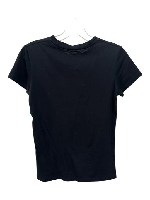 Vince Size XS Black Pima Cotton Round Neck Cap Sleeve T Shirt Top Black / XS