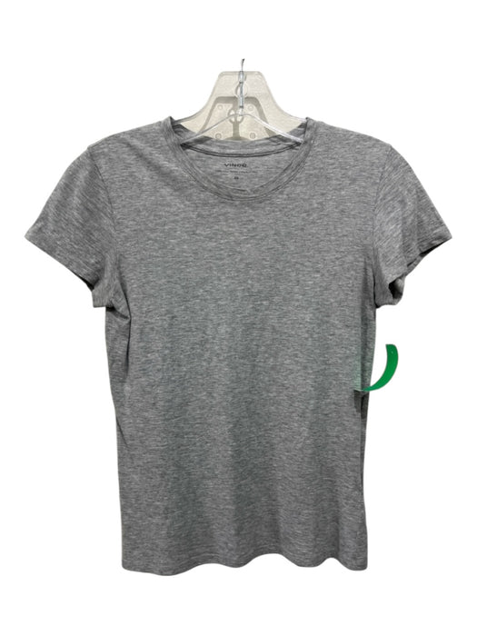 Vince Size XS Gray Pima Cotton Round Neck Heathered Cap Sleeve T Shirt Top Gray / XS