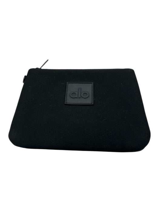 Alo Black Zip Close Logo Drawstring Large Backpack Black