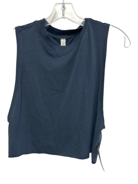 Lululemon Size 2 Dusty Blue Cotton Blend Sleeveless Cropped rolled hem Top Dusty Blue / 2