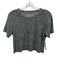 Beyond Yoga Size XS Gray & Black Short Sleeve Heathered Cropped Top Gray & Black / XS