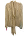 Zimmermann Size 0 Cream & Gold Silk Blend Long Sleeve Swiss Dot Button Front Top Cream & Gold / 0