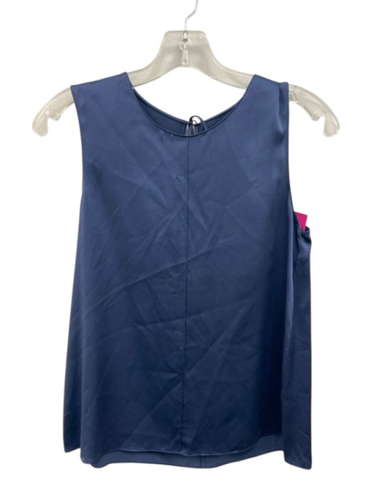 Beautiful People Size P Blue Silk Sleeveless Tie Back Pintuck Tank Top Blue / P