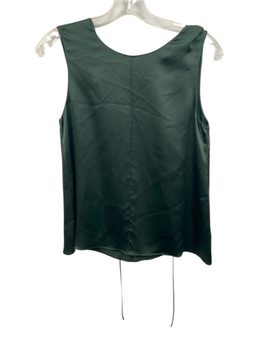 Beautiful People Size P Green Silk Sleeveless Tie Back Pintuck Tank Top Green / P