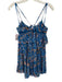 Free People Size XS Blue, Orange, pink Viscose Spaghetti Strap Floral Dress Blue, Orange, pink / XS