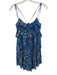 Free People Size XS Blue, Orange, pink Viscose Spaghetti Strap Floral Dress Blue, Orange, pink / XS