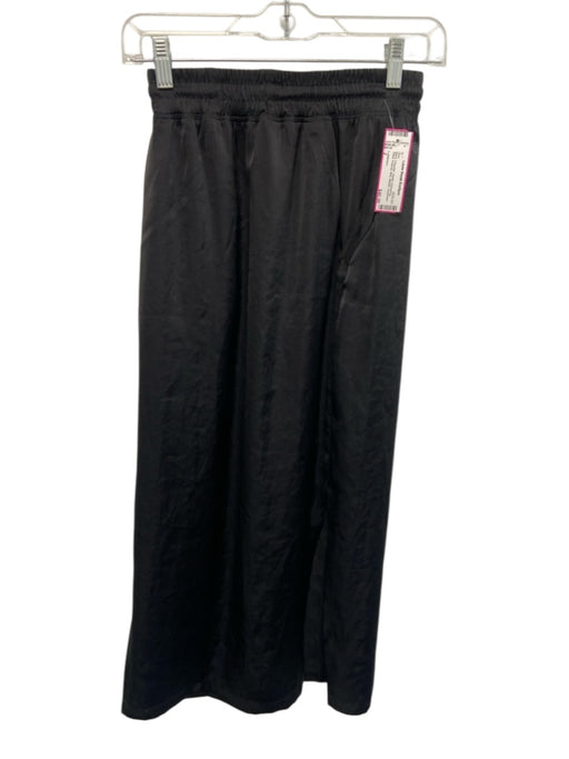 Lululemon Size 2 Black Polyester Elastic Drawstring Waist Pockets Midi Skirt Black / 2