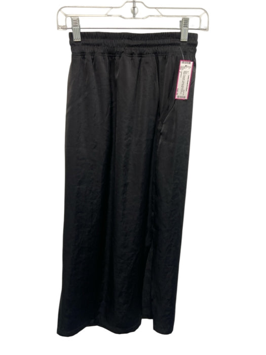 Lululemon Size 2 Black Polyester Elastic Drawstring Waist Pockets Midi Skirt Black / 2