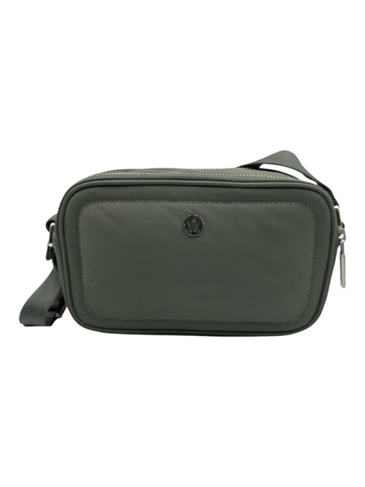 Lululemon Sage green Nylon Zip Close Silver Hardware Crossbody Bag Sage green / Small