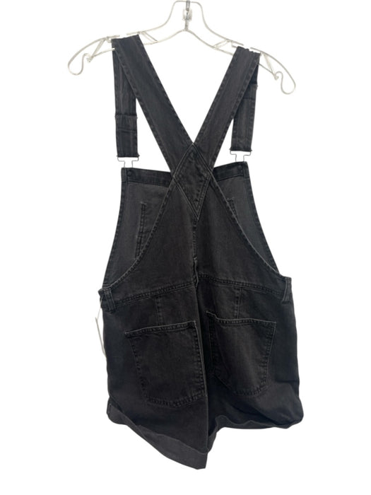 We The Free Size S Black Cotton Denim Overalls Cuff Romper Black / S