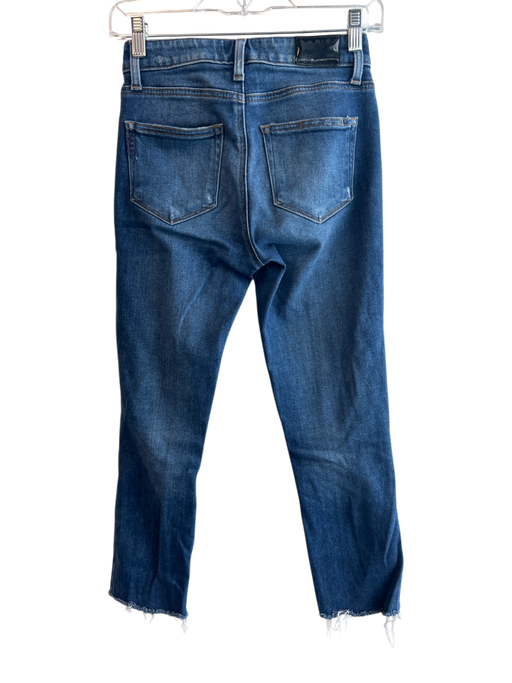 Paige Size 24 Dark Wash Cotton Mid Rise Zipper Front Ripped skinny leg Jeans Dark Wash / 24