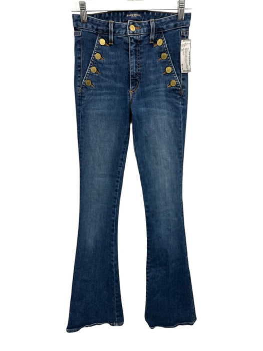Ramy Brook Size 23 Dark Wash Cotton Button Pocket Detail High Rise Zip Fly Jeans Dark Wash / 23