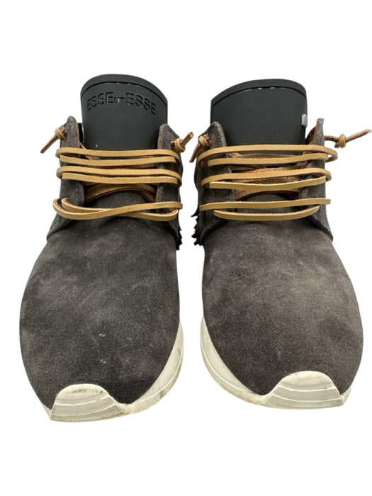Esse Ut Esse Shoe Size 40 Taupe Gray Leather Upper Suede Fringe Accent Sneakers Taupe Gray / 40