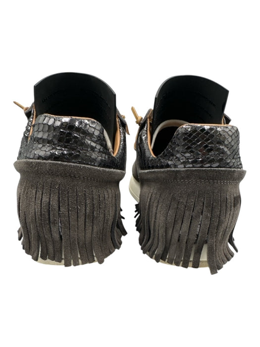 Esse Ut Esse Shoe Size 40 Taupe Gray Leather Upper Suede Fringe Accent Sneakers Taupe Gray / 40
