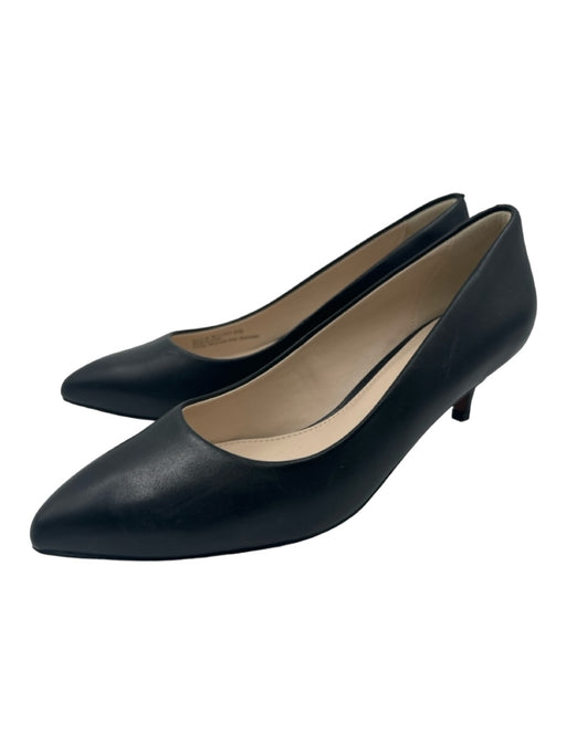 Cole Haan Shoe Size 8.5 Black Leather Pointed Toe Kitten Heel Pumps Black / 8.5