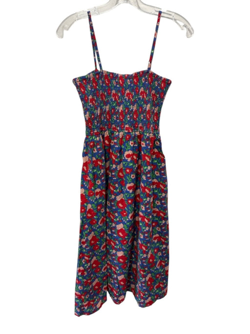 DRA Los Angeles Size S Blue, Red, Pink Cotton Spaghetti Strap Floral Print Dress Blue, Red, Pink / S